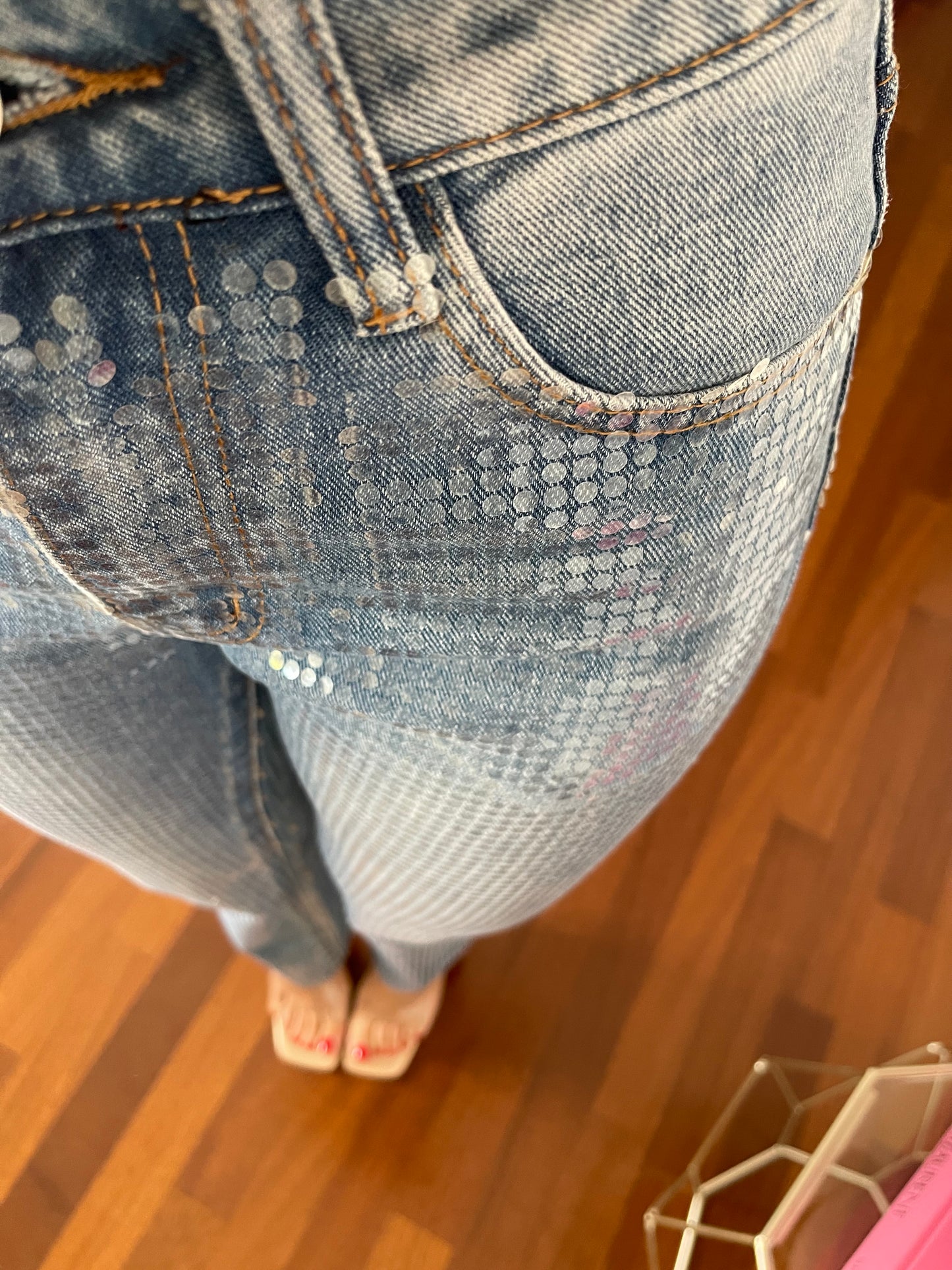 Jeans Pailettes Trasparenti