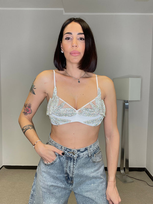 Bralette Foglia Bianco