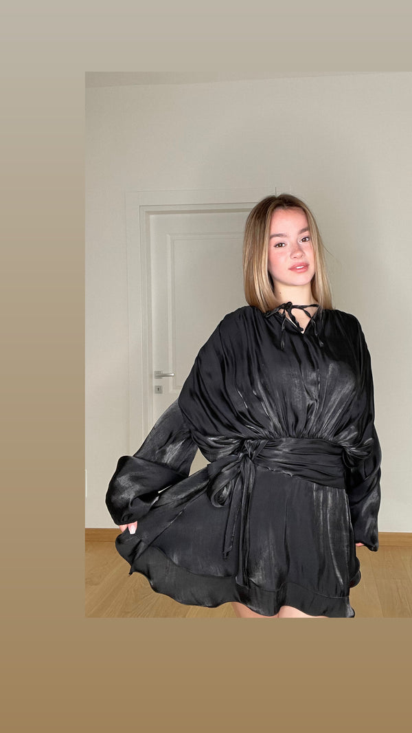 Viral Dress Chemisier Nero