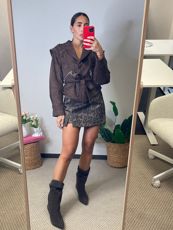 Gonna-pantaloncino in Suede